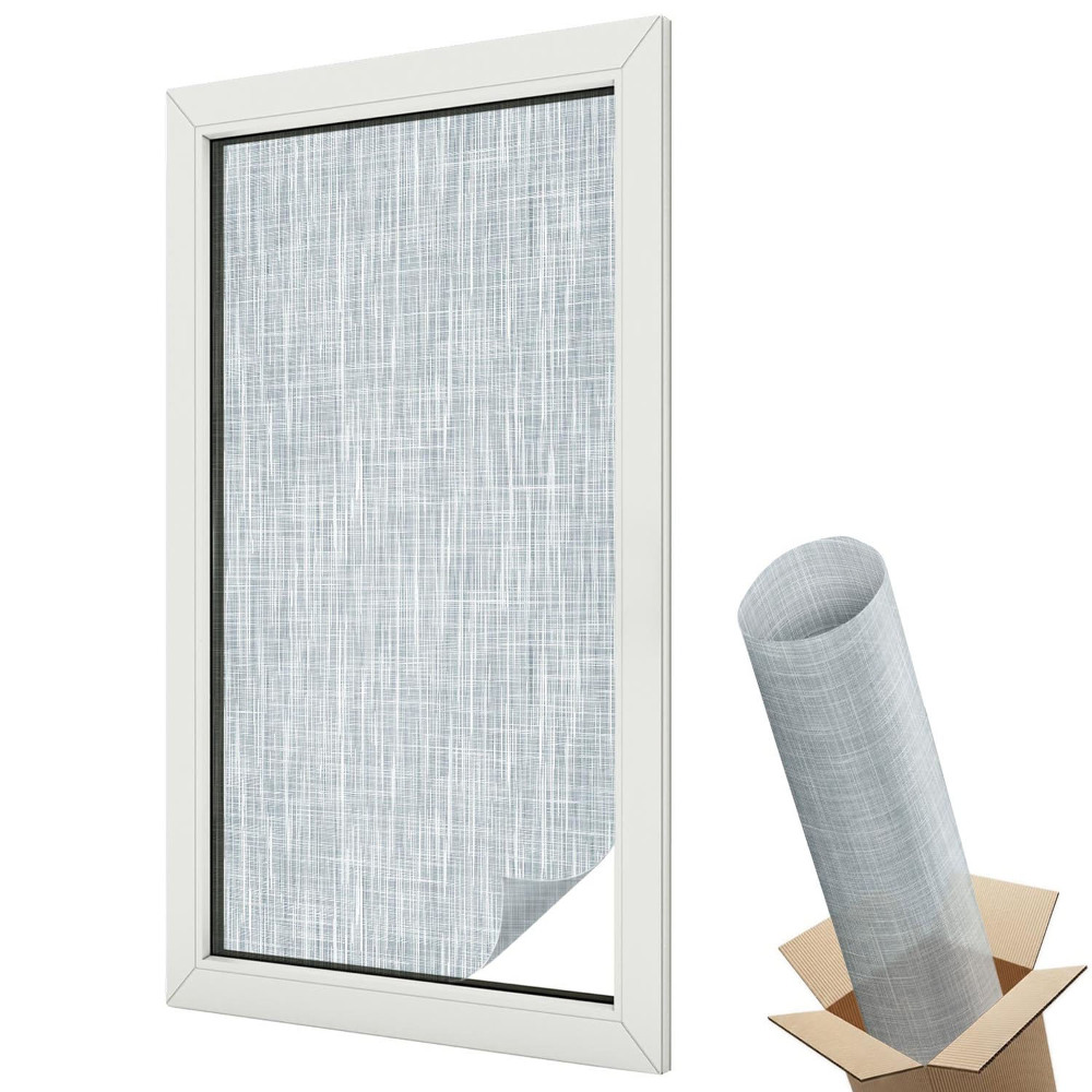 Folie pentru geamuri Model subtil de țesătură în nuanțe neutre