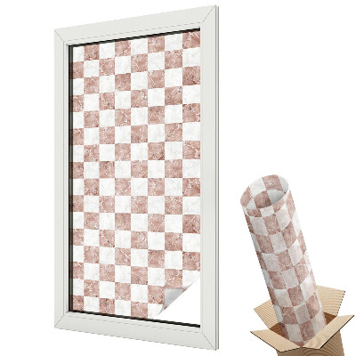 Folie geamuri decorativă vitraliu Armonie elegantă a tablei de șah din marmură