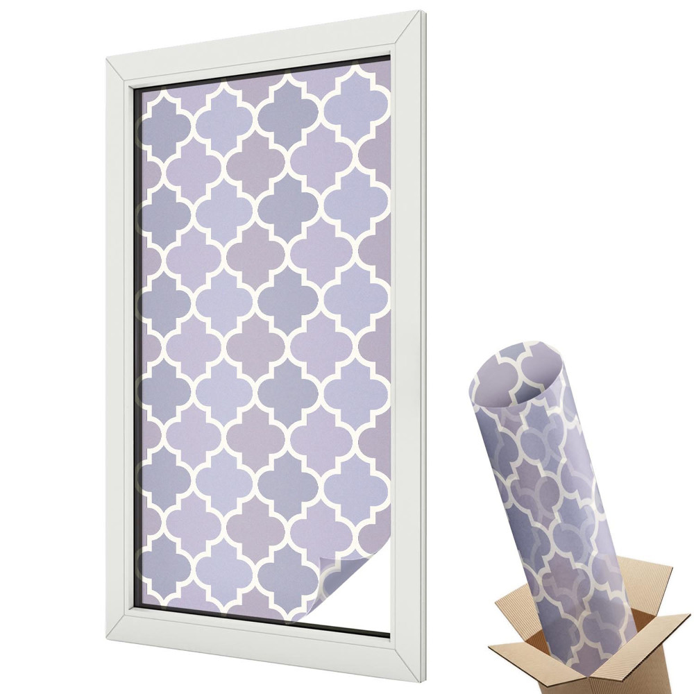 Folie geamuri decorativă vitraliu Modele geometrice violet