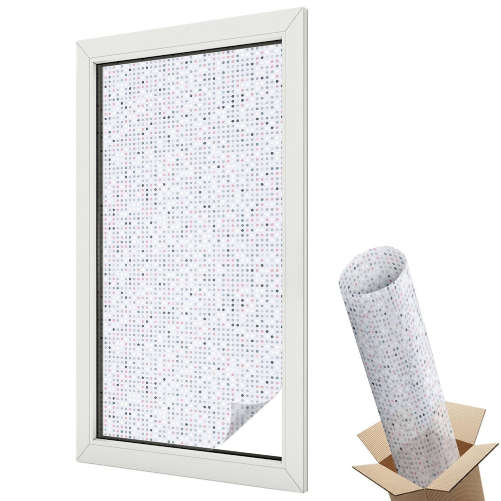 Folie geamuri decorativă vitraliu Fundal simetric cu model de puncte colorate