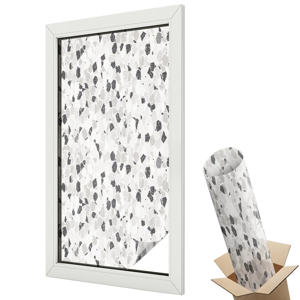 Folie geamuri decorativă vitraliu Minimalism mozaic alb-negru