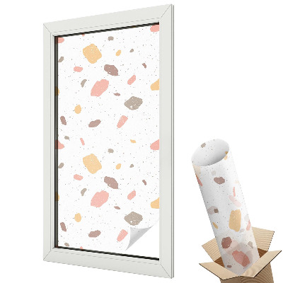 Autocolant geam termopan Terrazzo colorat pe un fundal deschis