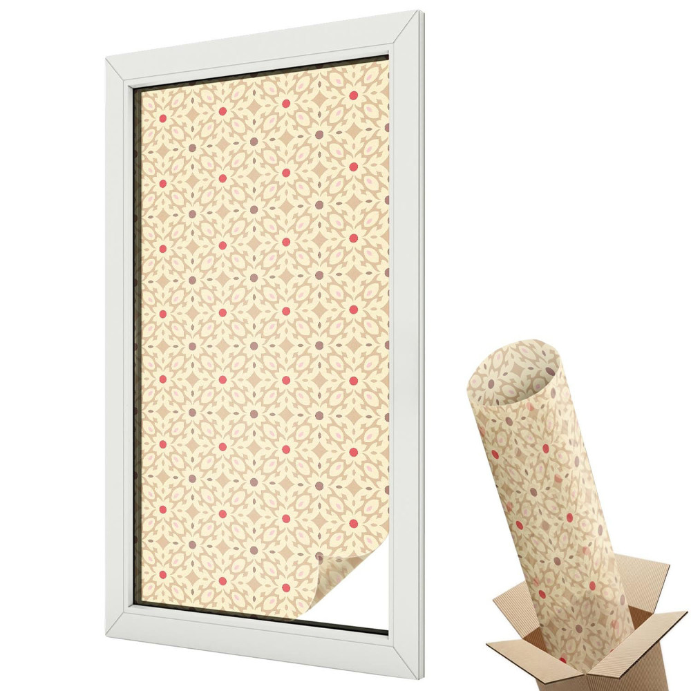 Folie geamuri decorativă vitraliu Motiv floral simetric clasic