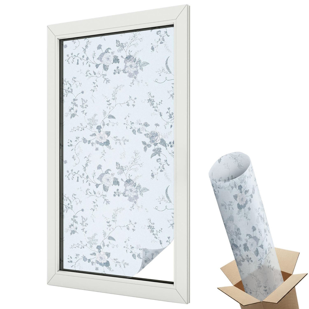 Folie pentru geamuri Flori albastre clasice