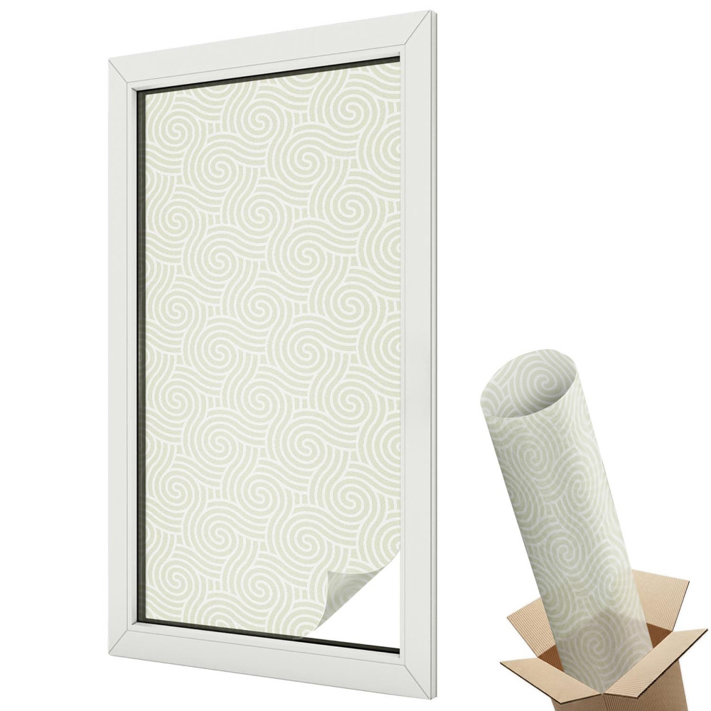 Autocolant geam termopan Compoziție simetrică cu linii curbate elegante