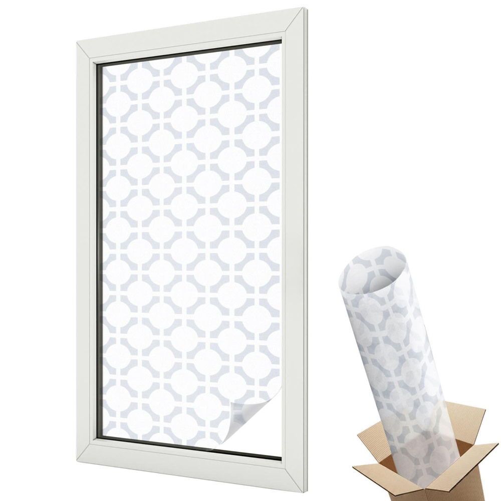 Folie geamuri decorativă vitraliu Un model geometric subtil în nuanțe de gri