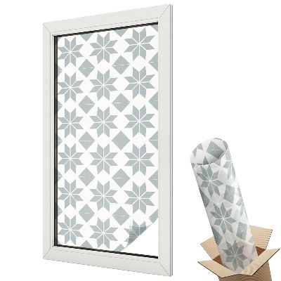 Folie geamuri decorativă vitraliu Model repetitiv de geometrie stea