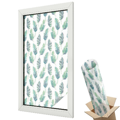 Folie geamuri decorativă vitraliu Frunze colorate pe un fundal deschis