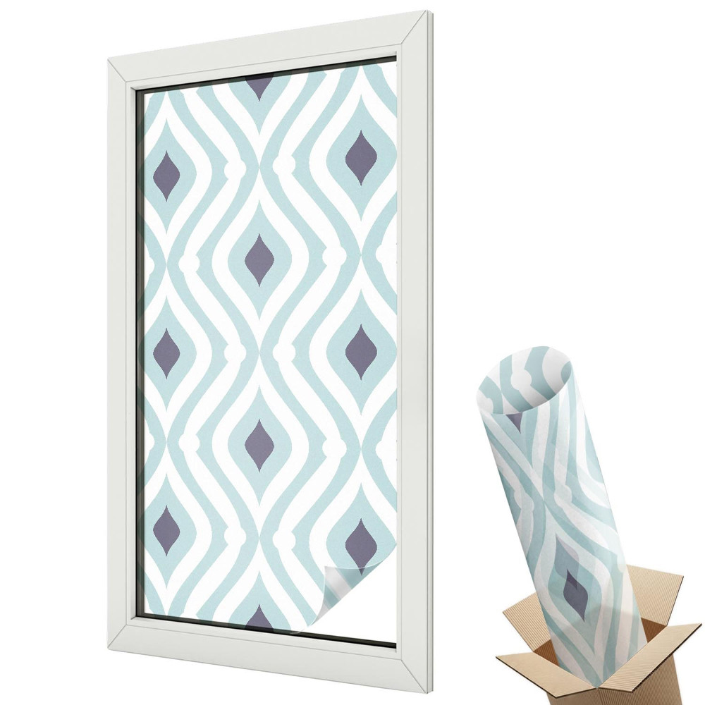 Autocolant geam termopan Motive geometrice într-o atmosferă albastră