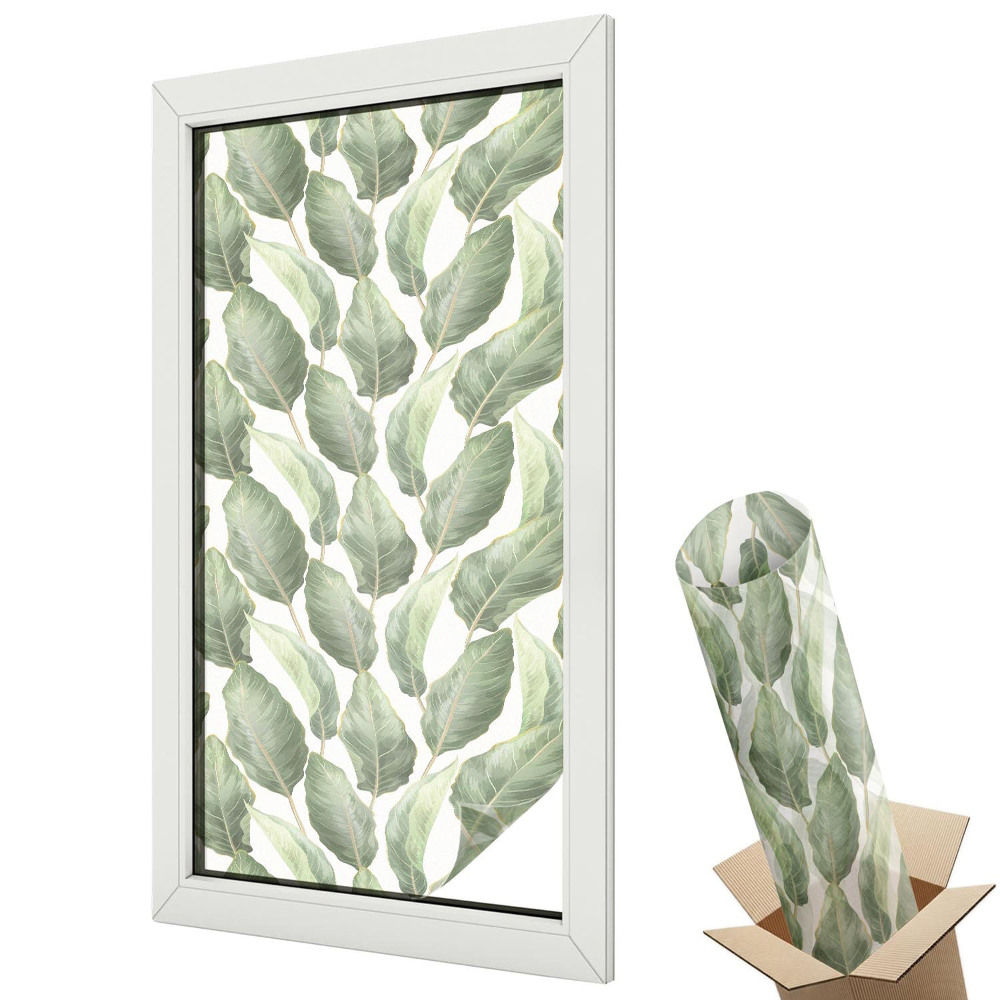 Folie pentru geamuri Frunze tropicale în stil boho