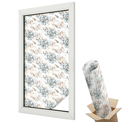 Folie geamuri decorativă vitraliu Model floral romantic