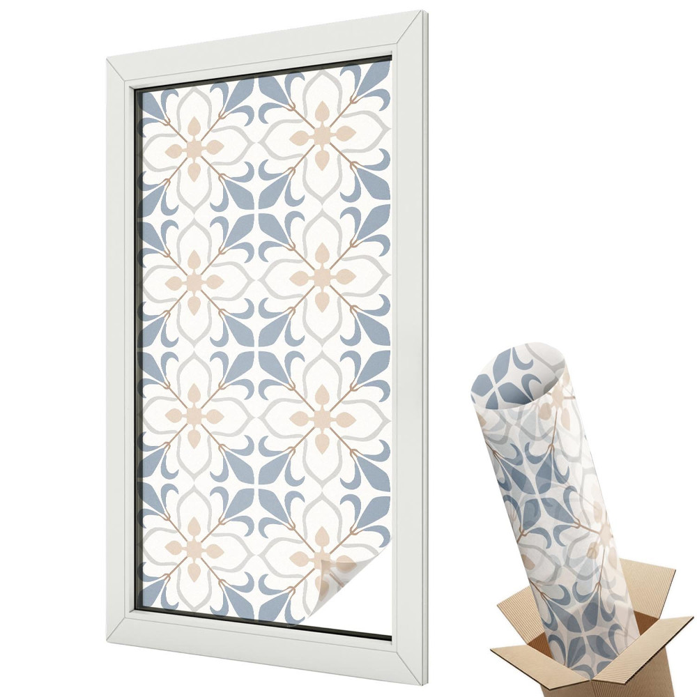 Autocolant geam termopan Model floral simetric clasic