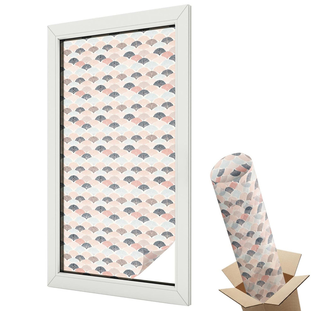 Folie pentru geamuri Model în formă de evantai în culori moderne