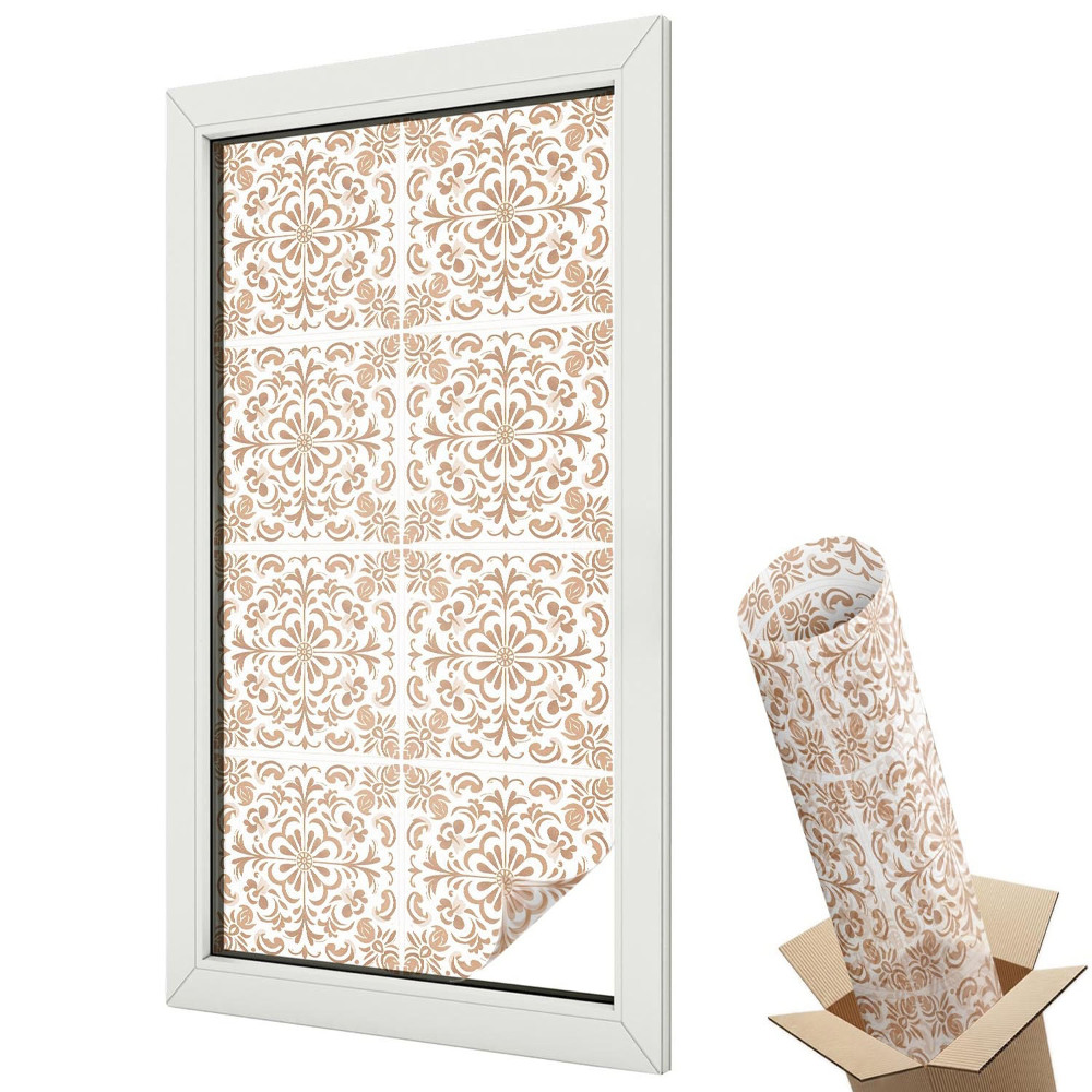 Autocolant geam termopan Ornamente vegetale model clasic armonie