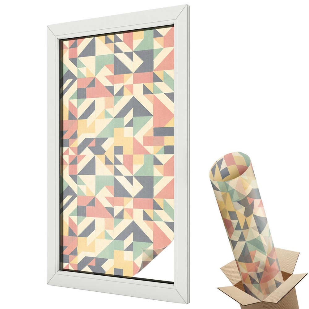 Folie pentru geamuri Figuri geometrice în culori vii