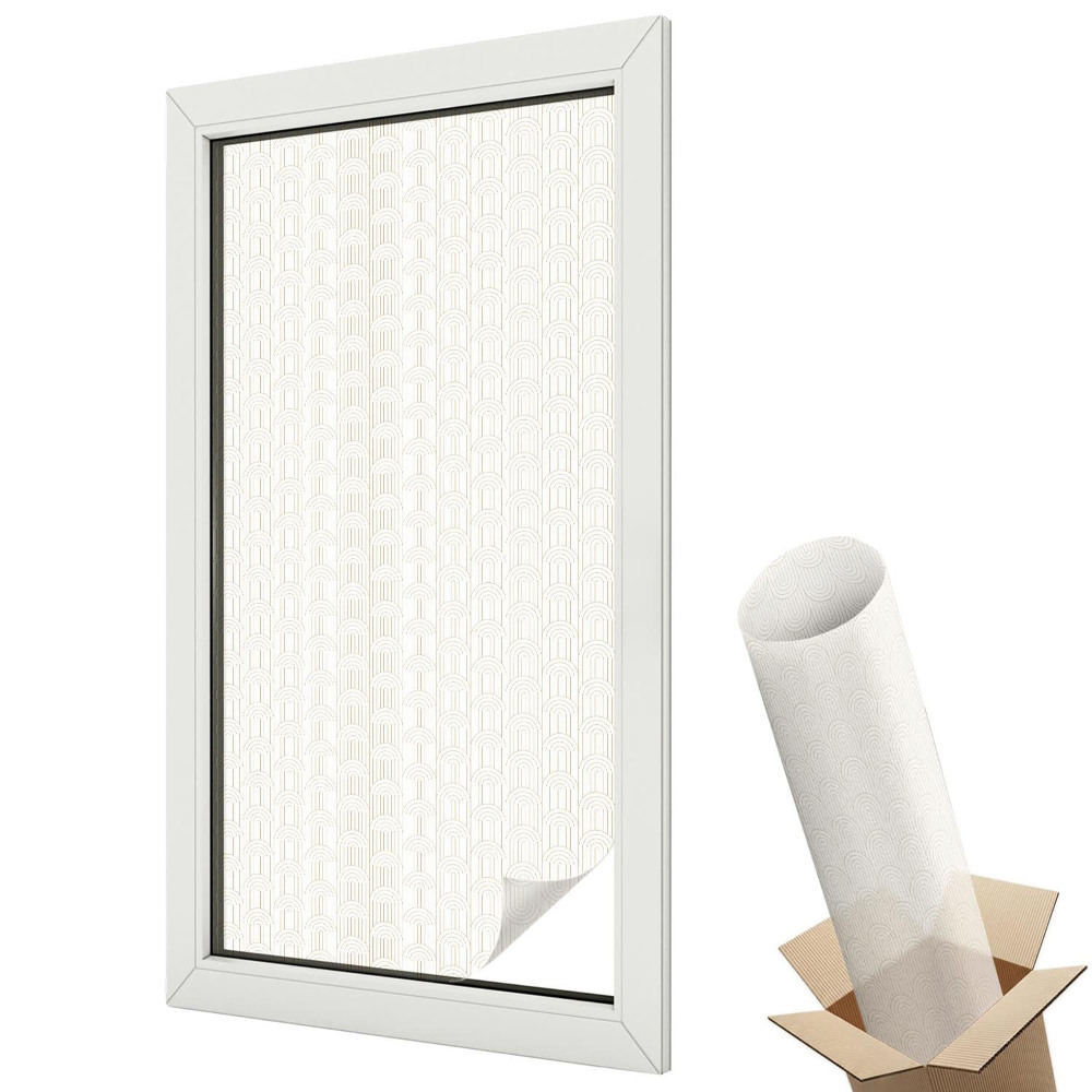 Folie geamuri decorativă vitraliu Model geometric minimalist de arc