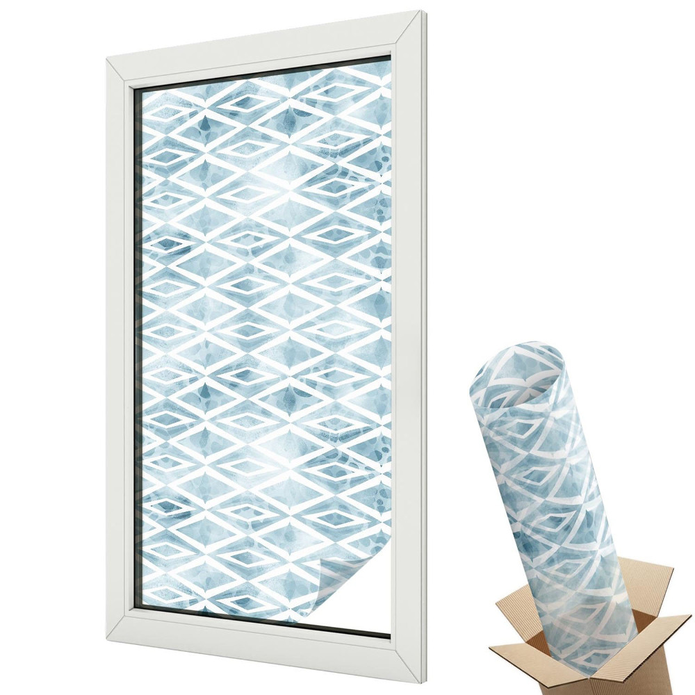 Autocolant geam termopan Eleganță geometrică într-o nuanță de albastru