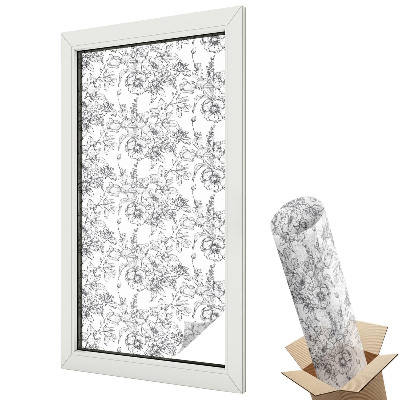 Autocolant geam termopan Model floral elegant, clasic și rafinat