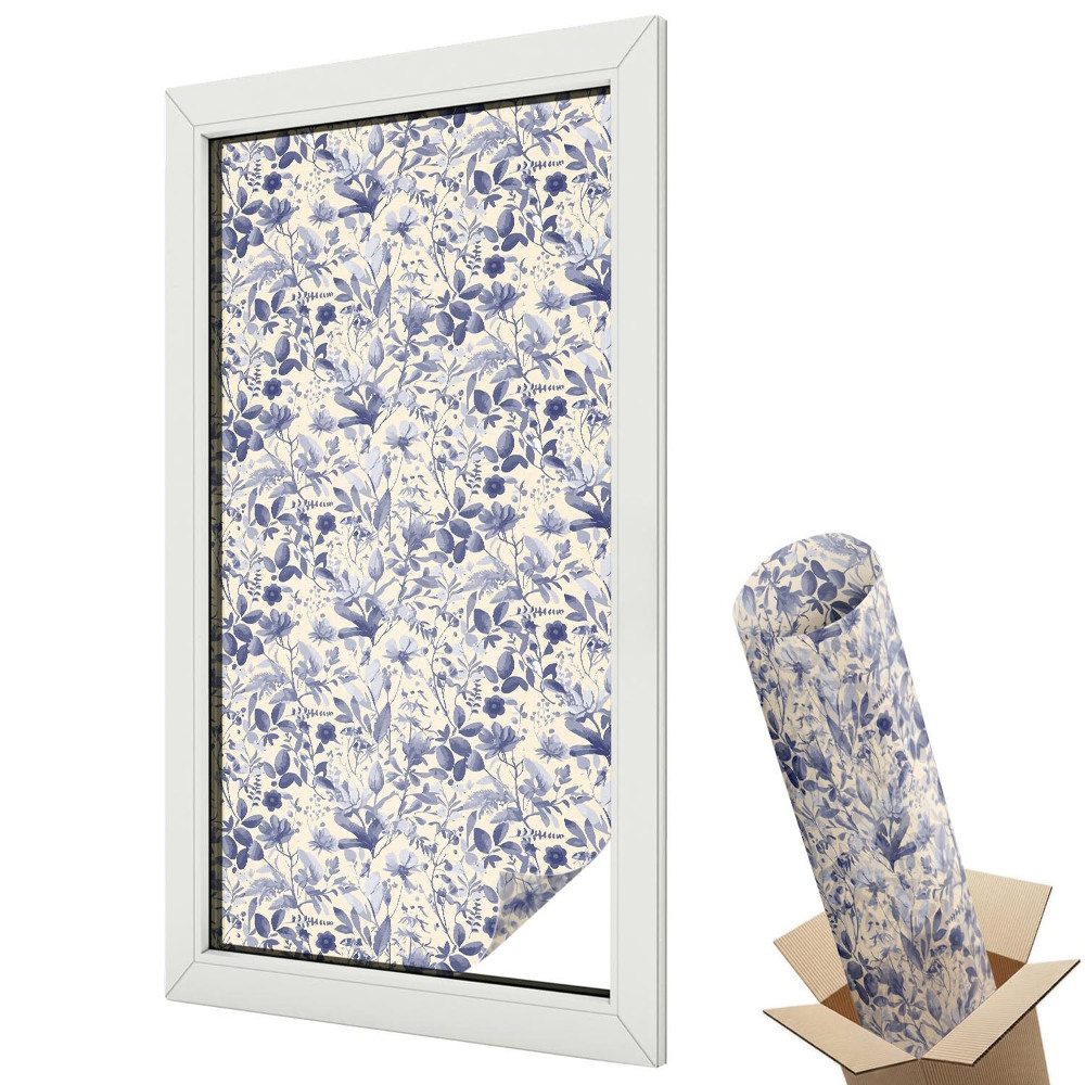 Folie geam să nu se vadă din exterior Model floral clasic armonios nostalgic