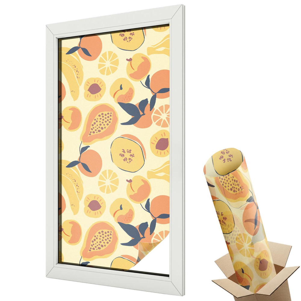 Autocolant geam termopan Motiv energetic abstract cu model de fructe