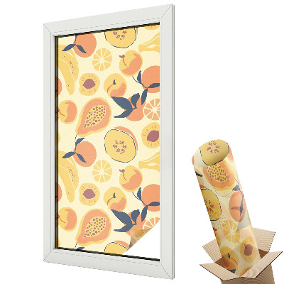 Autocolant geam termopan Motiv energetic abstract cu model de fructe