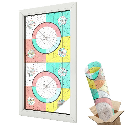 Autocolant geam termopan Cercuri geometrice colorate