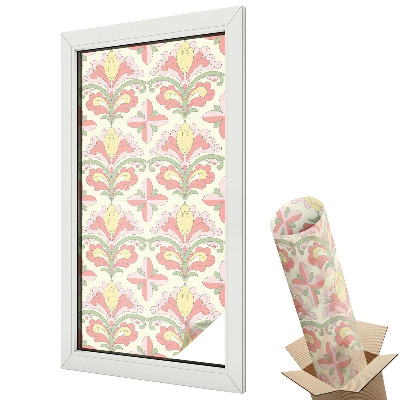 Folie pentru geamuri Model de plante boho pastelate