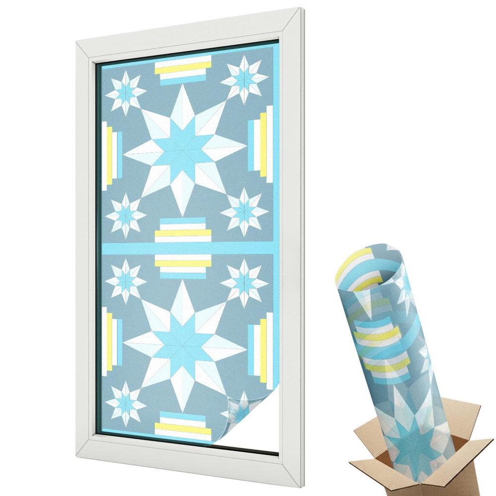 Folie pentru geamuri Stele simetrice în tonuri pastelate