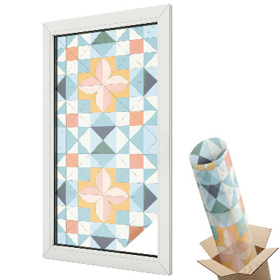 Folie geamuri decorativă vitraliu Modele geometrice pastelate