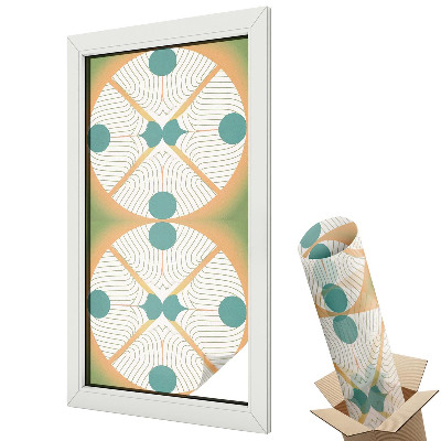 Autocolant geam termopan Linii geometrice și cercuri dinamice