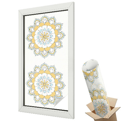 Autocolant geam termopan Mandale florale într-un stil modern
