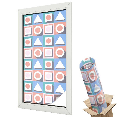 Folie geam să nu se vadă din exterior Armonie pastelată a formelor geometrice