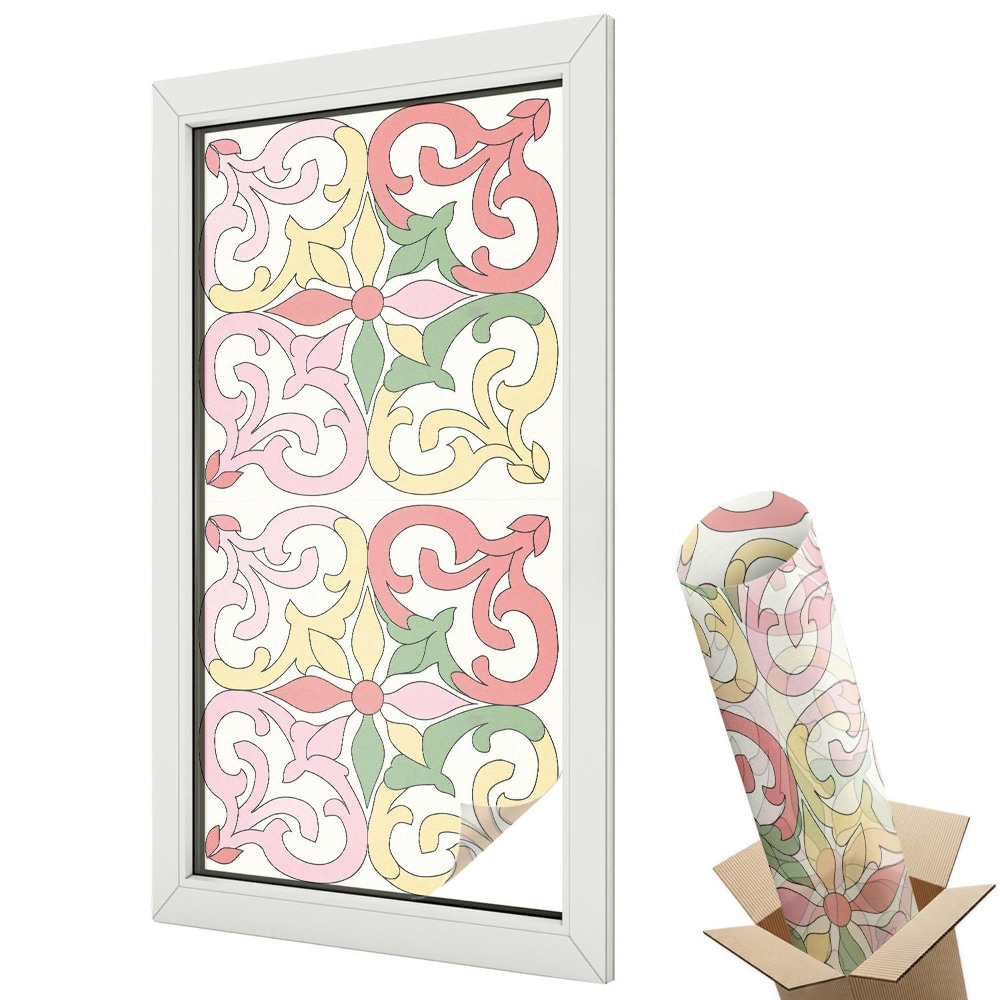 Folie geam să nu se vadă din exterior Ornamente clasice colorate