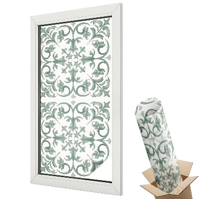 Folie pentru geamuri Ornamente botanice verzi