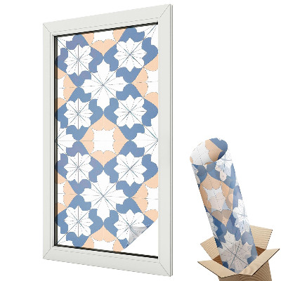 Folie geam să nu se vadă din exterior Flori geometrice în culori proaspete