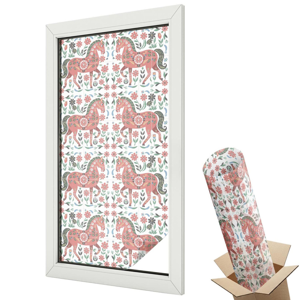 Folie geam să nu se vadă din exterior Cai și flori populare