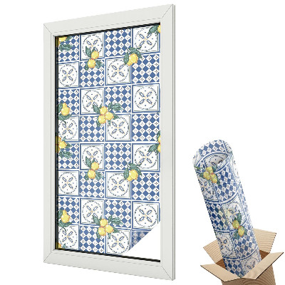 Folie pentru geamuri Lămâi și plăci albastre