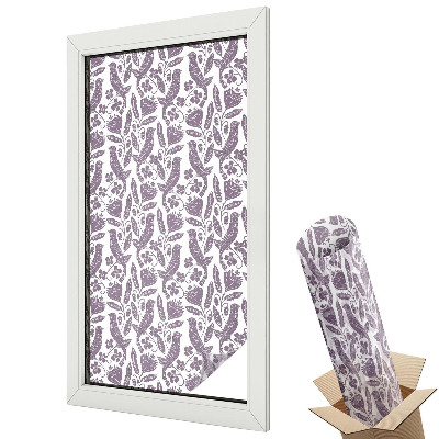 Autocolant geam termopan Păsări și flori într-un model popular