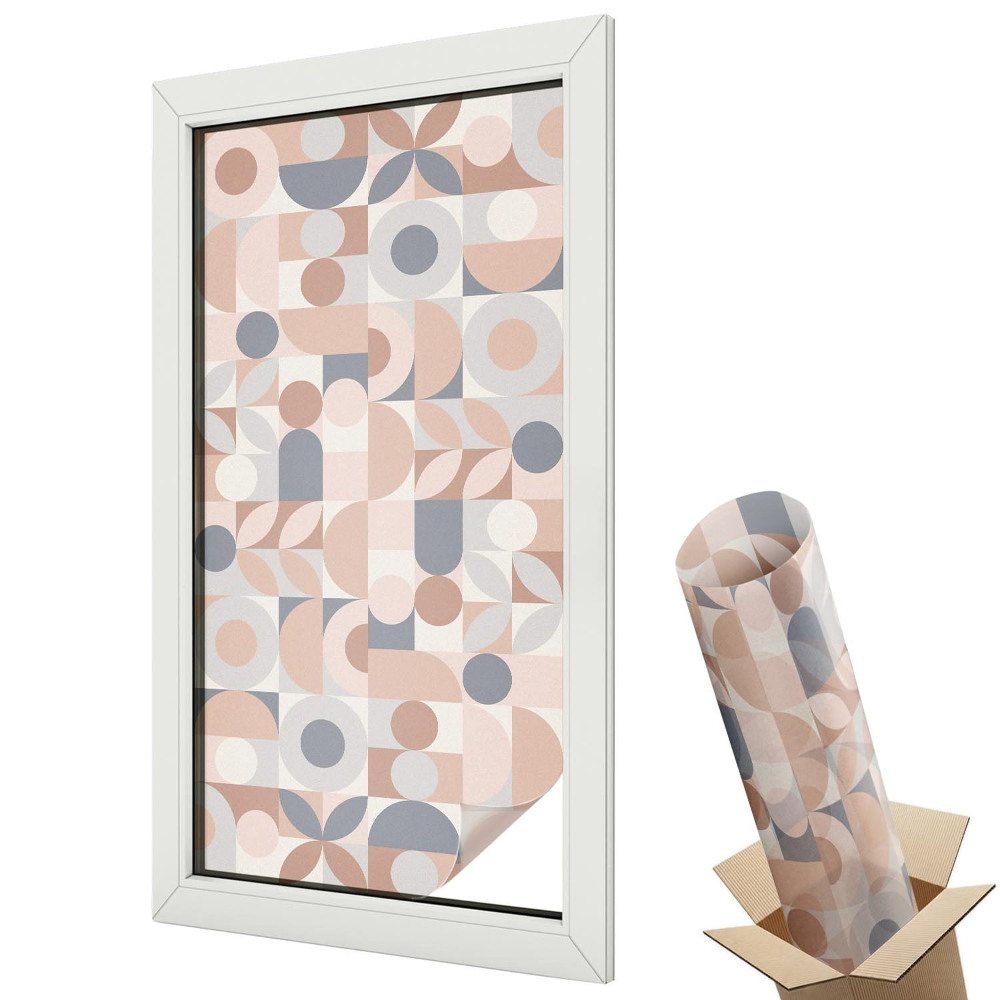 Folie geamuri decorativă vitraliu Armonia culorilor formelor geometrice