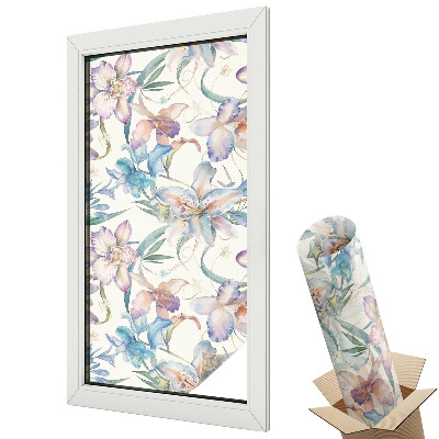 Autocolant geam termopan Flori pastelate, eleganță clasică