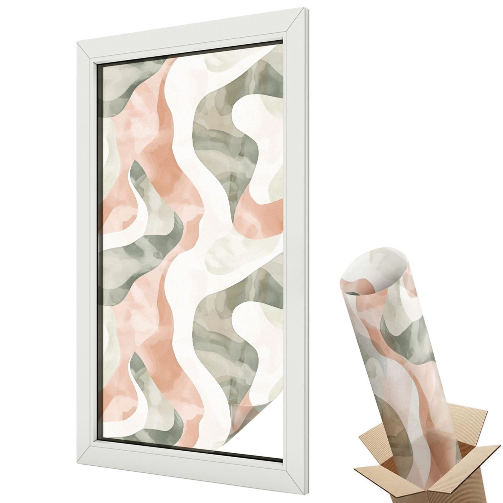 Folie geam să nu se vadă din exterior Ornament ondulat abstract