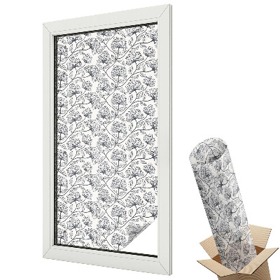 Folie geamuri decorativă vitraliu Eleganța florilor botanice