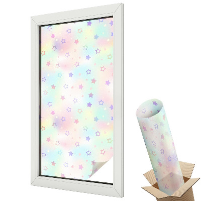 Autocolant geam termopan Stele și inimioare pastelate