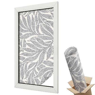 Autocolant geam termopan Model elegant de frunze cu buline