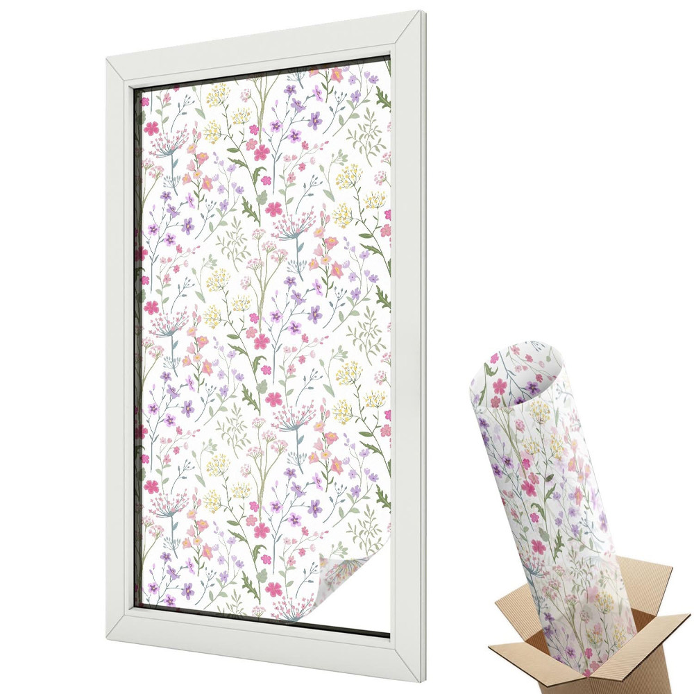 Folie geam să nu se vadă din exterior Model floral de plante