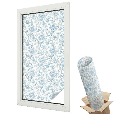 Folie pentru geamuri Flori albastre pe un fundal deschis