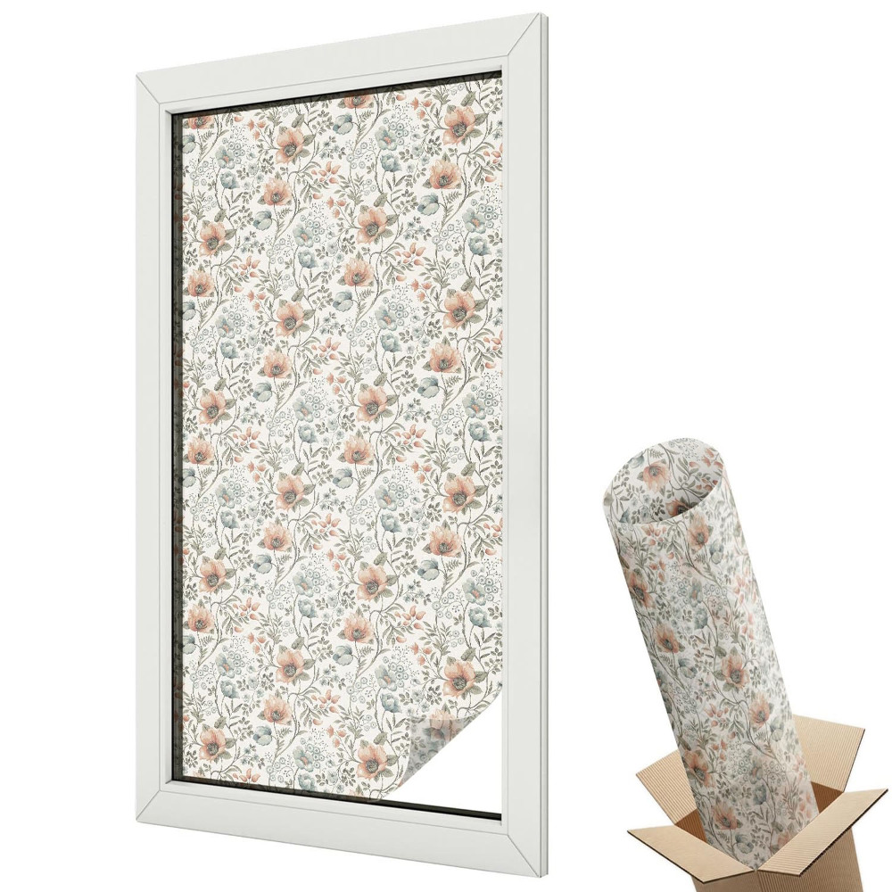 Folie geam să nu se vadă din exterior Model floral elegant, stil clasic