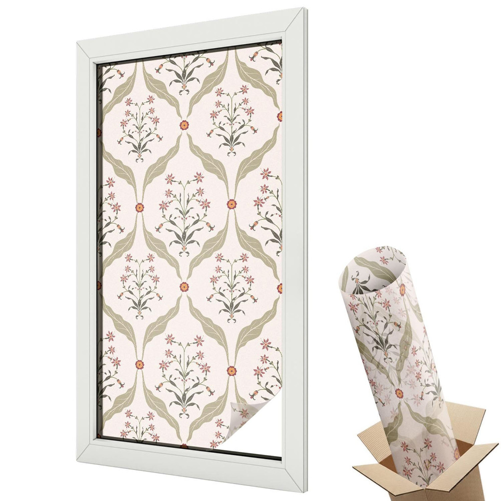 Autocolant geam termopan Motiv floral boho simetric armonios