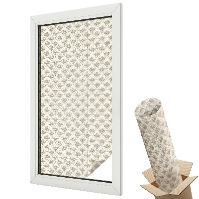 Autocolant geam termopan Ornamente elegante din plante în verde și roz