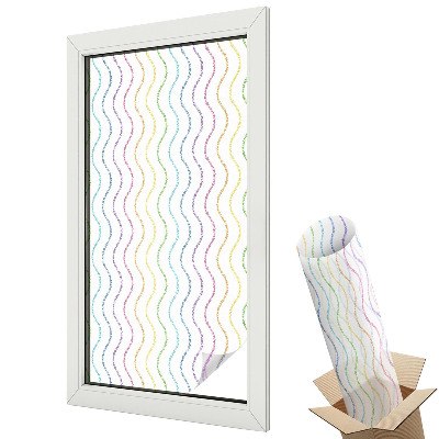 Folie pentru geamuri Model simetric cu linii ondulate colorate